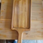 Handmade Teak Wood Serving Tray with Handle – Rectangular Snack & Breakfast Tray