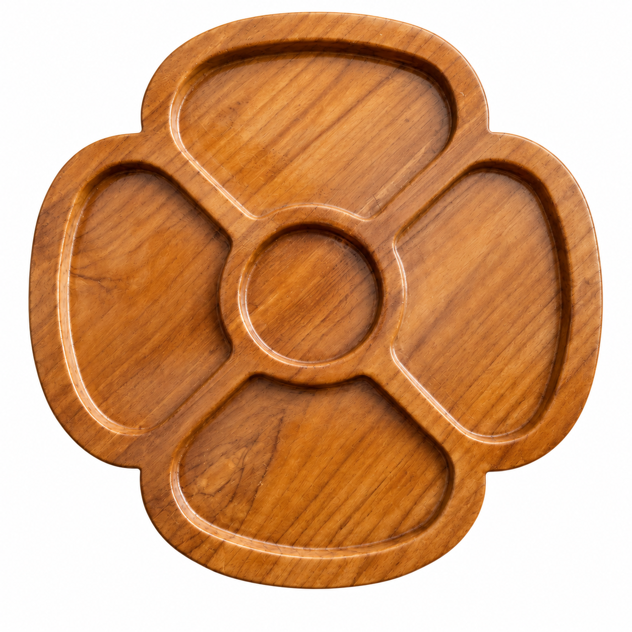 ChatGPT Image Sep 6, 2026, 07_39_11 PM Teak Wooden Flower Shape Serving Tray - Image 1