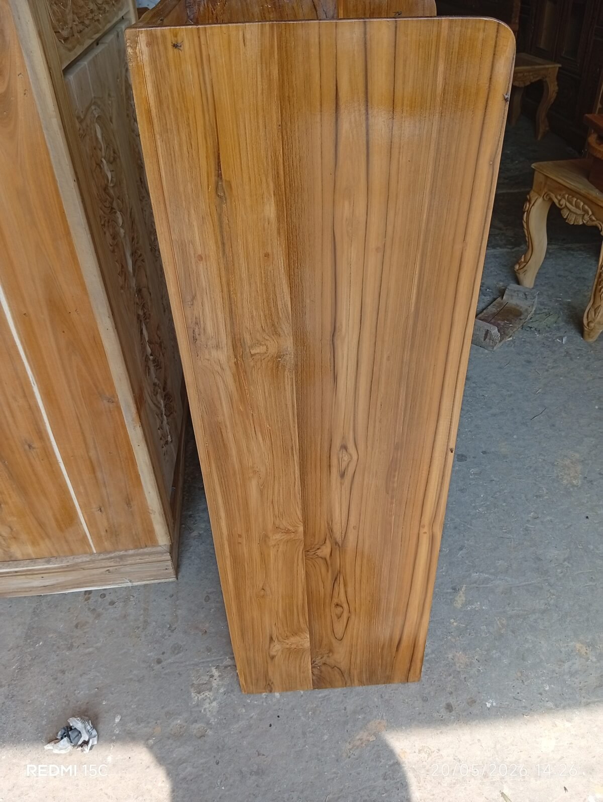 Handmade Teak Wood Bookshelf & Magazine Rack Cabinet - Image 4