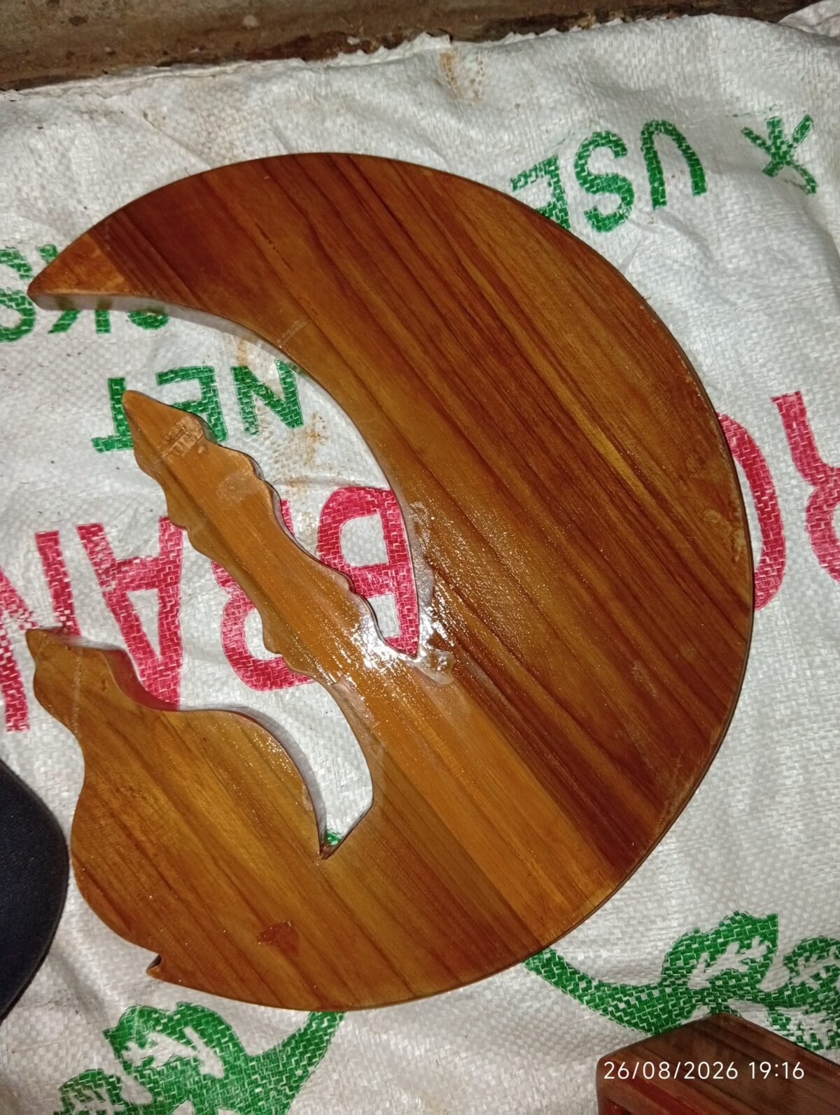 Handmade Teak Wood Wall Art - Image 3