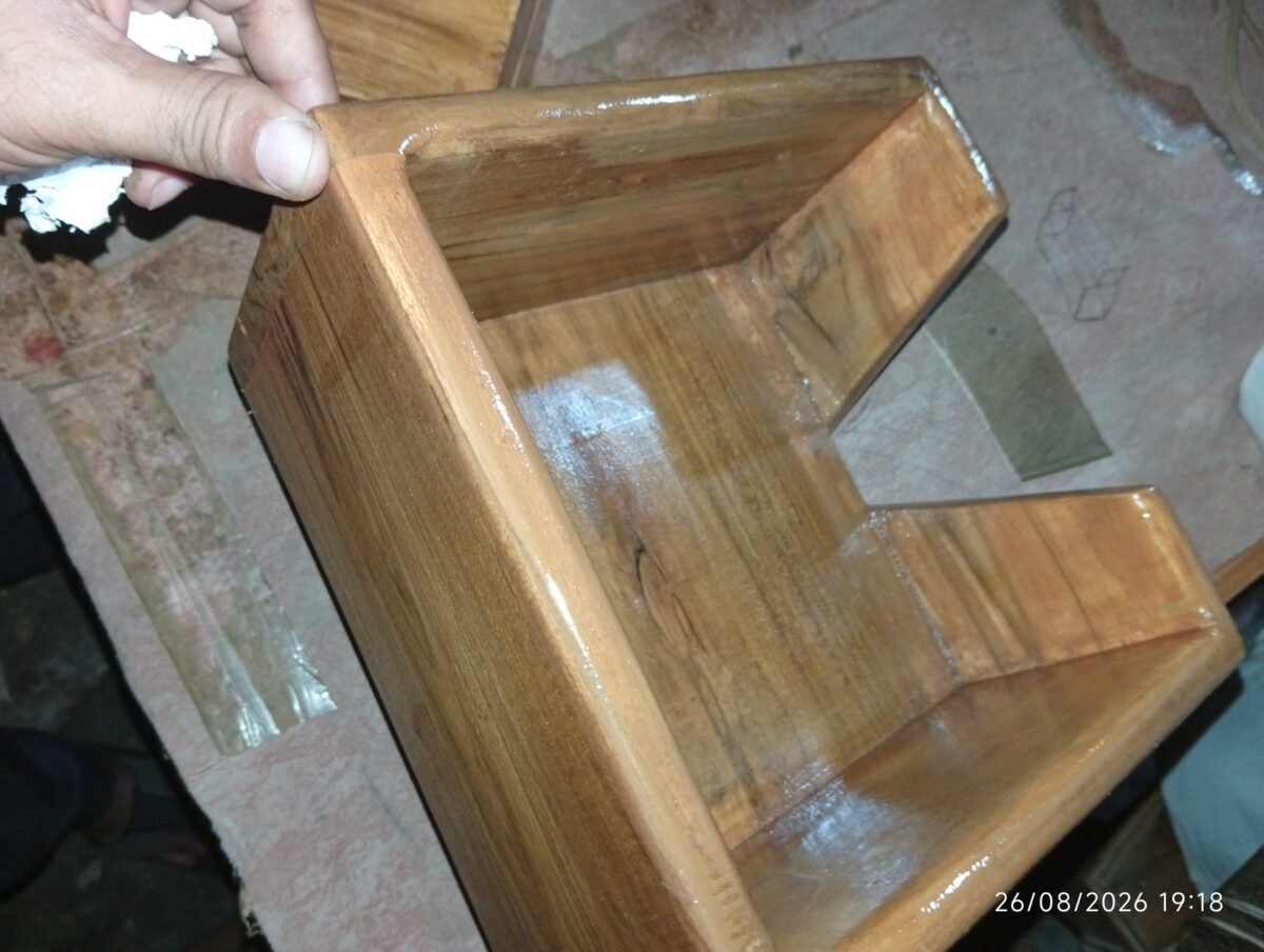 Handmade Teak Wood Storage Tray / Decorative Box - Image 2