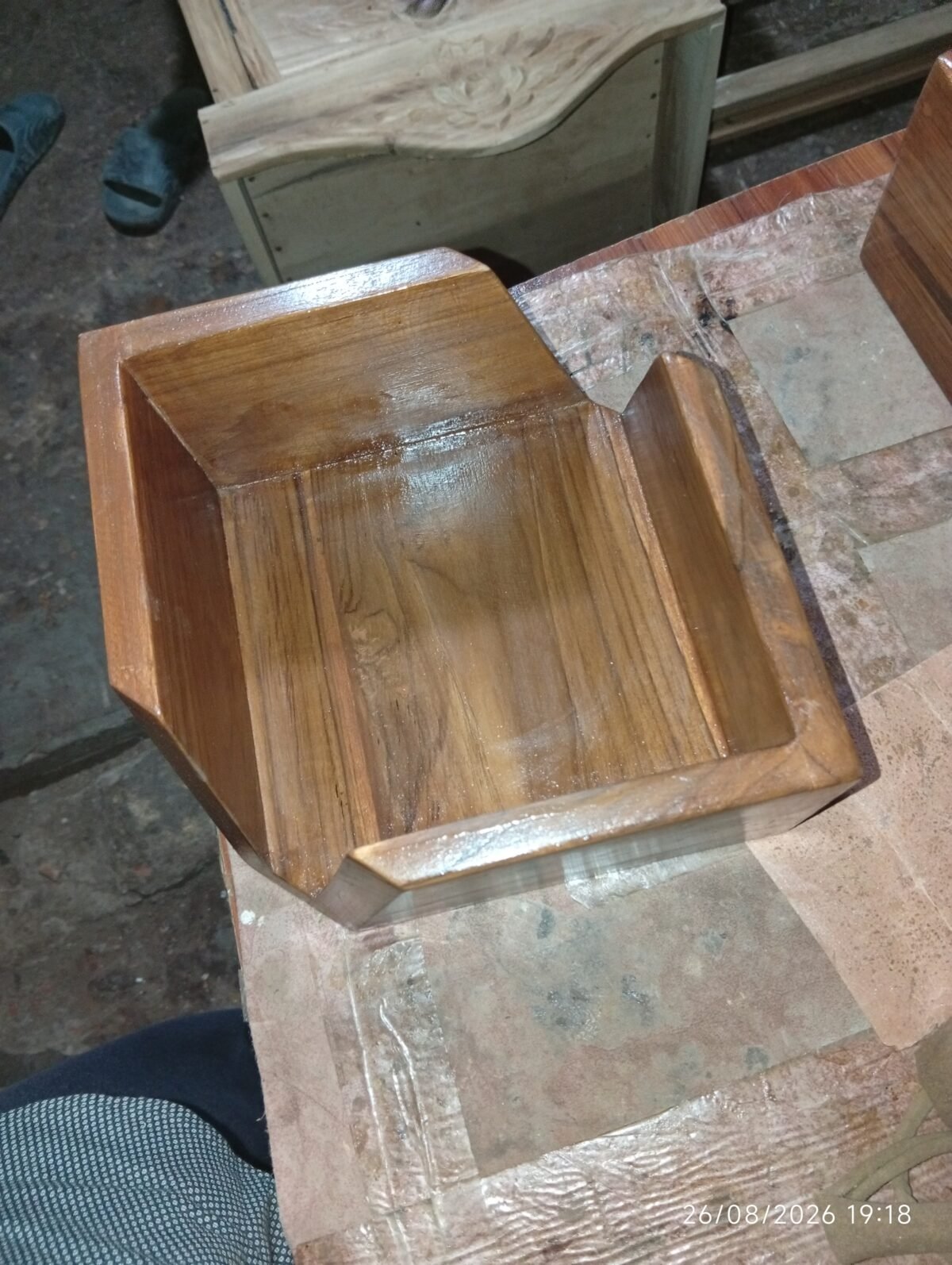 Premium Teak Wood Square Storage Tray - Image 3