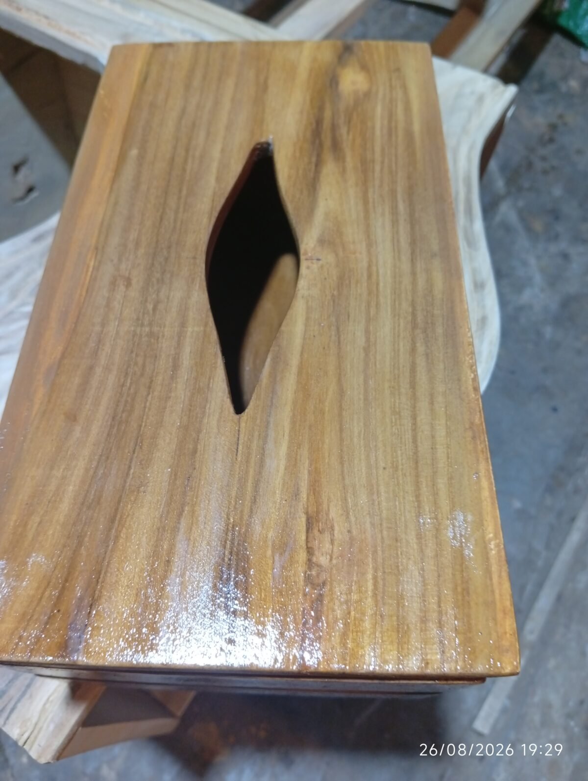 Handmade Teak Wood Decorative Box Lid - Image 2