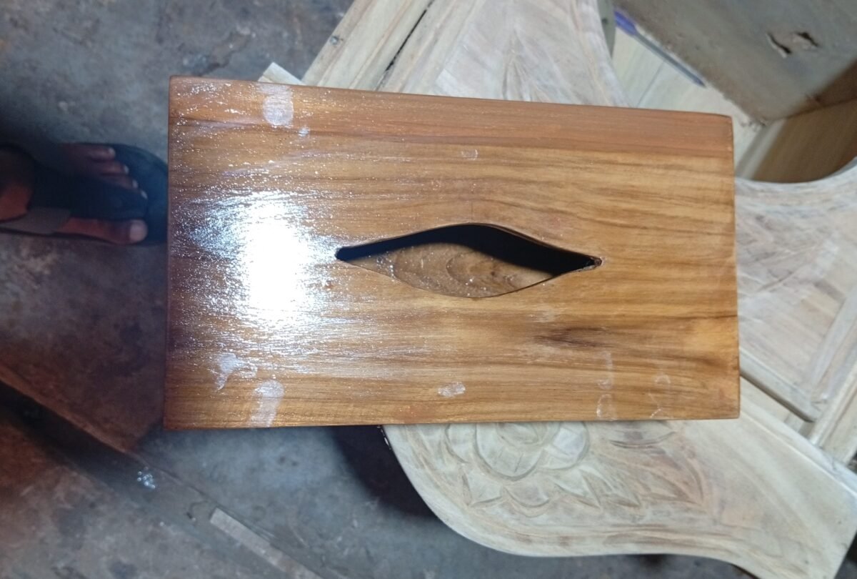Handmade Teak Wood Decorative Box Lid - Image 3