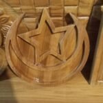 Handcrafted Genuine Teak Wood Star Design Serving Platter