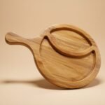 Premium Handmade Natural Teak Wood Serving Board With Handle
